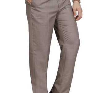 McHenry Men's Solid Formal Regular Fit Stretchable Wrinkle Free PolyViscose Trousers